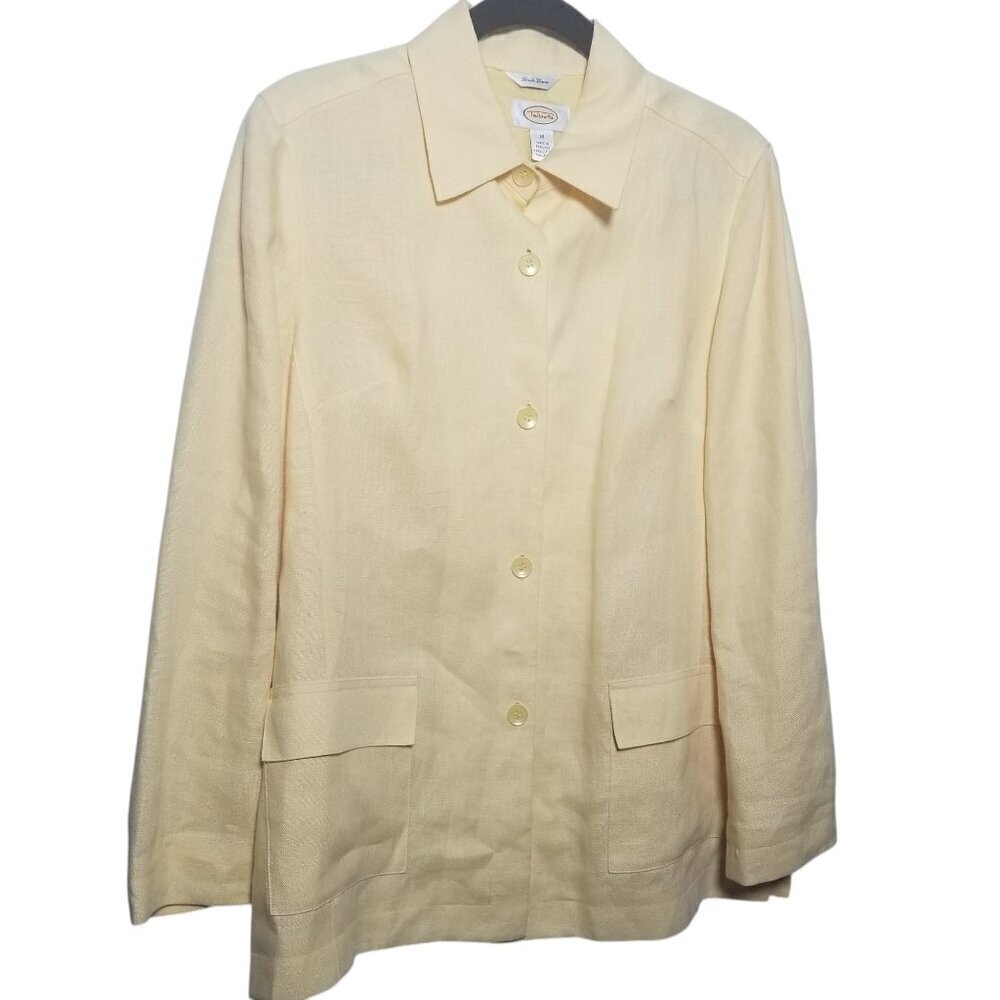 Talbot's Women's Pastel Yellow Irish Linen Blazer Sz 10